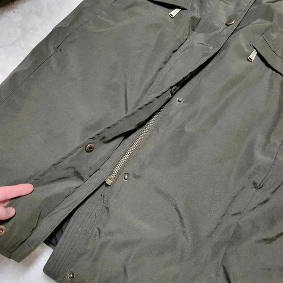 Michael Kors Knee Length Insulated Parka Jacket Coat Olive Green Racoon Hood Fur - Picture 4 of 13